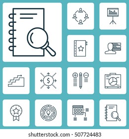 Set Of Project Management Icons On Money, Innovation And Board Topics. Editable Vector Illustration. Includes Cash, Brainstorm, Goal And More