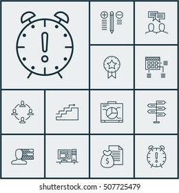 Set Of Project Management Icons On Schedule, Time Management And Collaboration Topics. Editable Vector Illustration. Includes Skills, Time, Personal And More