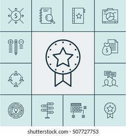 Set Of Project Management Icons On Analysis, Innovation And Money Topics. Editable Vector Illustration. Includes Dashboard, Fork, Decision And More