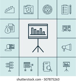 Set Of Project Management Icons On Report, Announcement And Reminder Topics. Editable Vector Illustration. Includes Personality, Idea, Report And More Vector Icons.