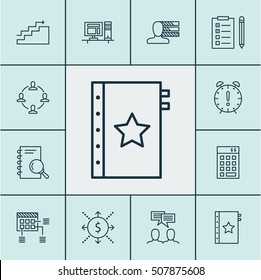 Set Of Project Management Icons On Time Management, Schedule And Reminder Topics. Editable Vector Illustration. Includes Collaboration, Business, Research And More Vector Icons.