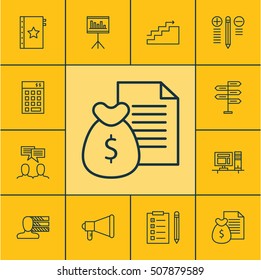 Set Of Project Management Icons On Opportunity, Warranty And Computer Topics. Editable Vector Illustration. Includes Statistics, Right, Presentation And More Vector Icons.