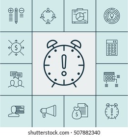 Set Of Project Management Icons On Personal Skills, Money And Announcement Topics. Editable Vector Illustration. Includes Team, Money, Skills And More Vector Icons.