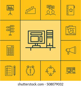 Set Of Project Management Icons On Warranty, Reminder And Opportunity Topics. Editable Vector Illustration. Includes Reminder, Statistic, Budget And More Vector Icons.