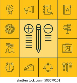Set Of Project Management Icons On Growth, Discussion And Time Management Topics. Editable Vector Illustration. Includes Warranty, Fork, Chart And More Vector Icons.