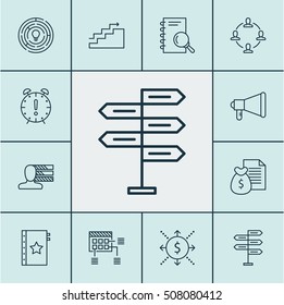 Set Of Project Management Icons On Money, Announcement And Warranty Topics. Editable Vector Illustration. Includes Deadline, Flow, Collaboration And More Vector Icons.