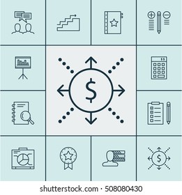 Set Of Project Management Icons On Personal Skills, Present Badge And Reminder Topics. Editable Vector Illustration. Includes Warranty, Chart, Statistic And More Vector Icons.