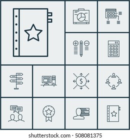 Set Of Project Management Icons On Money, Warranty And Present Badge Topics. Editable Vector Illustration. Includes Team, Office, Skills And More Vector Icons.