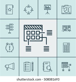 Set Of Project Management Icons On Time Management, Collaboration And Investment Topics. Editable Vector Illustration. Includes Business, Teamwork, Office And More Vector Icons.