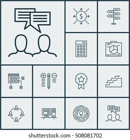 Set Of Project Management Icons On Computer, Decision Making And Opportunity Topics. Editable Vector Illustration. Includes Brainstorming, Badge, Budget And More Vector Icons.
