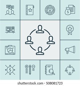 Set Of Project Management Icons On Report, Innovation And Board Topics. Editable Vector Illustration. Includes Flow, Office, Teamwork And More Vector Icons.
