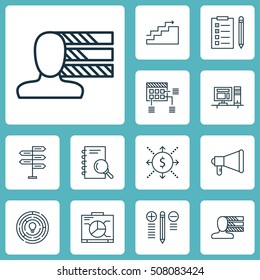 Set Of Project Management Icons On Personal Skills, Board And Decision Making Topics. Editable Vector Illustration. Includes Office, Goal, List And More Vector Icons.