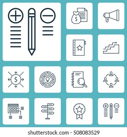 Set Of Project Management Icons On Collaboration, Schedule And Present Badge Topics. Editable Vector Illustration. Includes Revenue, Research, Team And More Vector Icons.