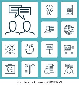 Set Of Project Management Icons On Board, Investment And Innovation Topics. Editable Vector Illustration. Includes Personality, Decision, Report And More Vector Icons.