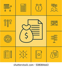 Set Of Project Management Icons On Opportunity, Warranty And Schedule Topics. Editable Vector Illustration. Includes Deadline, Solution, Quality And More Vector Icons.