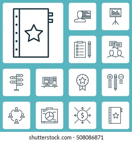 Set Of Project Management Icons On Present Badge, Decision Making And Board Topics. Editable Vector Illustration. Includes Personal, Personality, Flow And More Vector Icons.