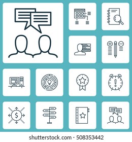 Set Of Project Management Icons On Warranty, Analysis And Money Topics. Editable Vector Illustration. Includes Workspace, Meeting, Win And More Vector Icons.