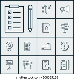Set Of Project Management Icons On Announcement, Time Management And Schedule Topics. Editable Vector Illustration. Includes Investment, Business, Advertising And More Vector Icons.