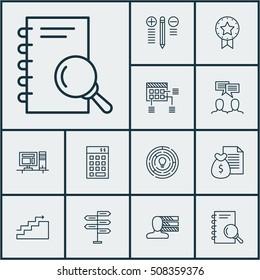 Set Of Project Management Icons On Schedule, Computer And Personal Skills Topics. Editable Vector Illustration. Includes Research, Investment, Office And More Vector Icons.