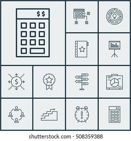 Set Of Project Management Icons On Innovation, Schedule And Board Topics. Editable Vector Illustration. Includes Idea, Statistic, Money And More Vector Icons.