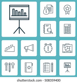 Set Of Project Management Icons On Decision Making, Investment And Reminder Topics. Editable Vector Illustration. Includes Revenue, Win, Right And More Vector Icons.