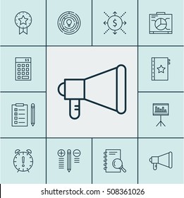 Set Of Project Management Icons On Innovation, Investment And Reminder Topics. Editable Vector Illustration. Includes Right, Announcement, Brainstorming And More Vector Icons.