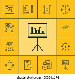 Set Of Project Management Icons On Time Management, Analysis And Presentation Topics. Editable Vector Illustration. Includes Deadline, Dashboard, Research And More Vector Icons.
