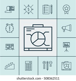 Set Of Project Management Icons On Reminder, Computer And Growth Topics. Editable Vector Illustration. Includes Reminder, List, Advertising And More Vector Icons.