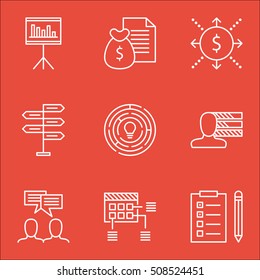 Set Of Project Management Icons On Opportunity, Money And Discussion Topics. Editable Vector Illustration. Includes Task, Discussion And Brainstorm Vector Icons.