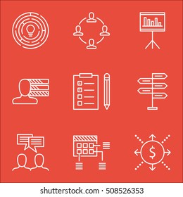Set Of Project Management Icons On Personal Skills, Schedule And Reminder Topics. Editable Vector Illustration. Includes Discussion, Cash And Personality Vector Icons.
