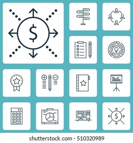 Set Of Project Management Icons On Investment, Reminder And Presentation Topics. Editable Vector Illustration. Includes Finance, Management, Budget And More Vector Icons.