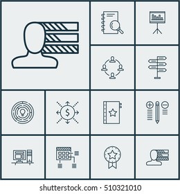 Set Of Project Management Icons On Personal Skills, Warranty And Opportunity Topics. Editable Vector Illustration. Includes Project, Fork, Collaboration And More Vector Icons.