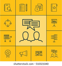 Set Of Project Management Icons On Computer, Reminder And Collaboration Topics. Editable Vector Illustration. Includes Task, Plan, Announcement And More Vector Icons.
