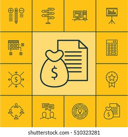 Set Of Project Management Icons On Innovation, Decision Making And Collaboration Topics. Editable Vector Illustration. Includes Meeting, Team, Presentation And More Vector Icons.
