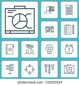 Set Of Project Management Icons On Reminder, Personal Skills And Discussion Topics. Editable Vector Illustration. Includes Management, Personality, Computer And More Vector Icons.