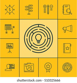 Set Of Project Management Icons On Announcement, Board And Personal Skills Topics. Editable Vector Illustration. Includes Quality, Management, Fork And More Vector Icons.