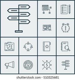 Set Of Project Management Icons On Warranty, Collaboration And Computer Topics. Editable Vector Illustration. Includes Workspace, Dashboard, Task And More Vector Icons.