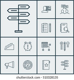 Set Of Project Management Icons On Schedule, Time Management And Analysis Topics. Editable Vector Illustration. Includes Research, Deadline, List And More Vector Icons.