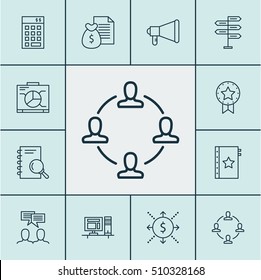 Set Of Project Management Icons On Warranty, Announcement And Discussion Topics. Editable Vector Illustration. Includes Report, Flow, Research And More Vector Icons.
