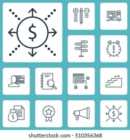 Set Of Project Management Icons On Schedule, Growth And Opportunity Topics. Editable Vector Illustration. Includes Making, Report, Fork And More Vector Icons.