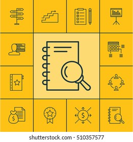 Set Of Project Management Icons On Present Badge, Opportunity And Personal Skills Topics. Editable Vector Illustration. Includes Award, Project, Collaboration And More Vector Icons.