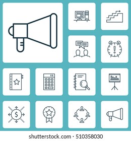 Set Of Project Management Icons On Discussion, Growth And Time Management Topics. Editable Vector Illustration. Includes Growth, Business, Date And More Vector Icons.