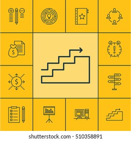 Set Of Project Management Icons On Innovation, Collaboration And Report Topics. Editable Vector Illustration. Includes Collaboration, Presentation, Fork And More Vector Icons.