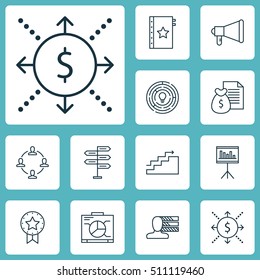 Set Of Project Management Icons On Announcement, Present Badge And Personal Skills Topics. Editable Vector Illustration. Includes Team, Decision, Making And More Vector Icons.