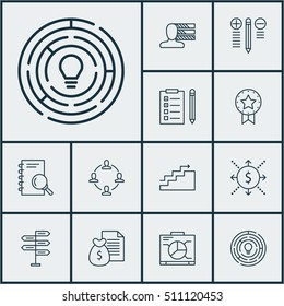 Set Of Project Management Icons On Growth, Personal Skills And Present Badge Topics. Editable Vector Illustration. Includes Analysis, Team, Presentation And More Vector Icons.