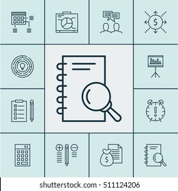 Set Of Project Management Icons On Board, Investment And Decision Making Topics. Editable Vector Illustration. Includes Investment, Brainstorm, Budget And More Vector Icons.