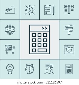 Set Of Project Management Icons On Schedule, Investment And Decision Making Topics. Editable Vector Illustration. Includes Award, Win, Decision And More Vector Icons.