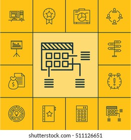 Set Of Project Management Icons On Opportunity, Warranty And Innovation Topics. Editable Vector Illustration. Includes Revenue, Statistics, Money And More Vector Icons.