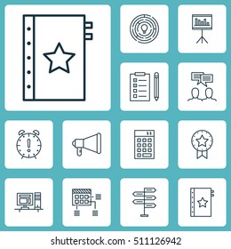 Set Of Project Management Icons On Present Badge, Innovation And Announcement Topics. Editable Vector Illustration. Includes Award, Badge, Investment And More Vector Icons.