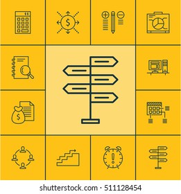 Set Of Project Management Icons On Board, Collaboration And Computer Topics. Editable Vector Illustration. Includes Research, Cash, Office And More Vector Icons.
